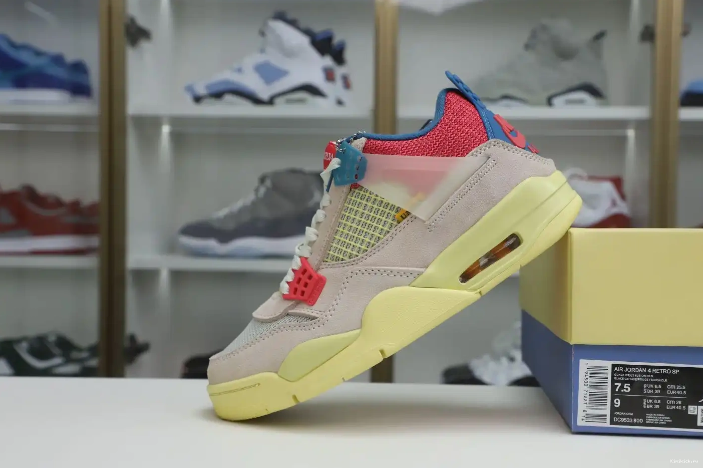 UNION ICE' 4 LA RETRO Kimikick X AIR JORDAN 'GUAVA 0325